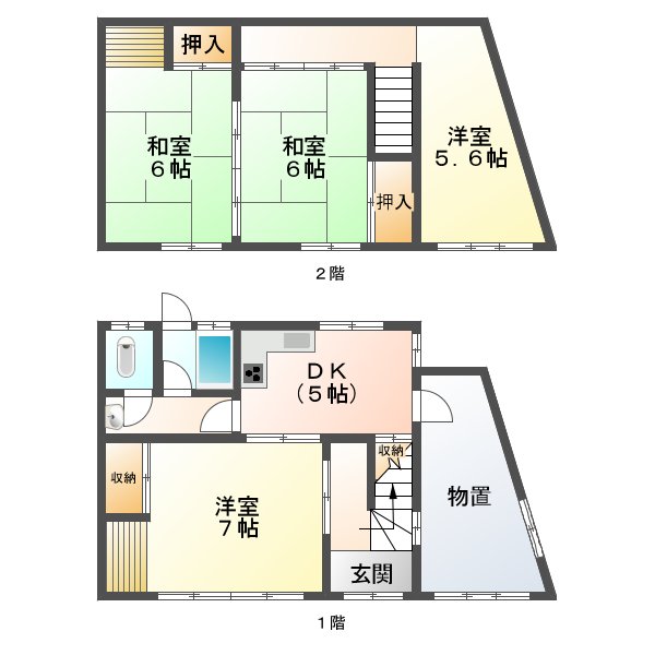 中古戸建 岡山県津山市鉄砲町183-5 津山線津山駅 380万円