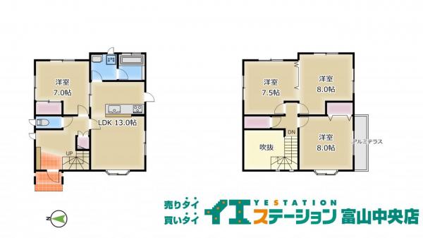 中古戸建 富山市大島２丁目396-5 駅 1,100万円