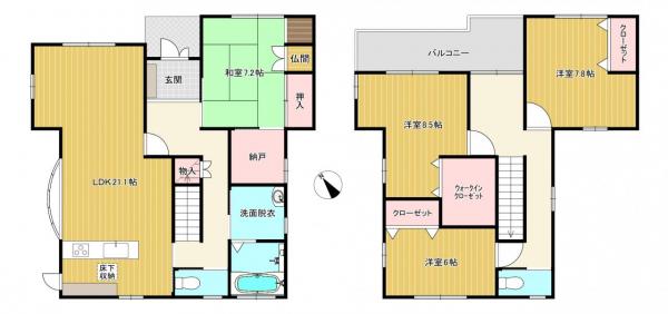 阿東徳佐中｜中古戸建 間取り図 