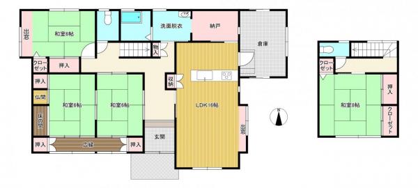 大字江泊｜中古戸建 間取り図 