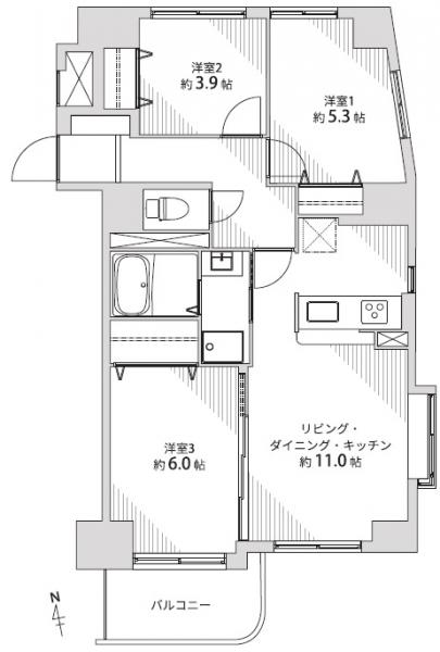 中古マンション 仙台市若林区大和町5丁目 仙台地下鉄東西線卸町駅 2190万円