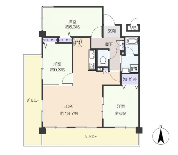 中古マンション 仙台市宮城野区白鳥1丁目 JR仙石線陸前高砂駅 1600万円
