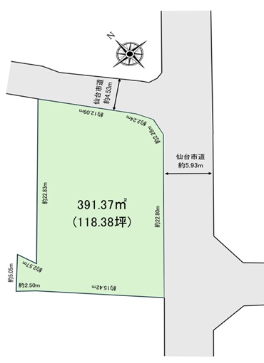土地 仙台市青葉区折立６丁目 JR仙山線陸前落合駅 880万円