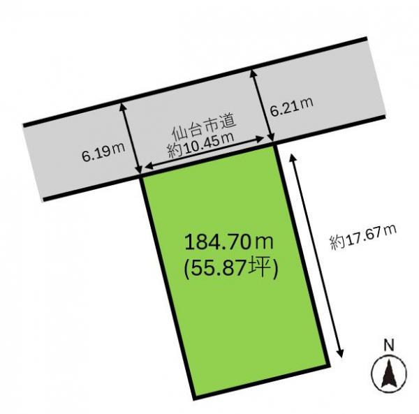 土地 仙台市若林区上飯田3丁目 仙台市営地下鉄南北線河原町駅 1,780万円