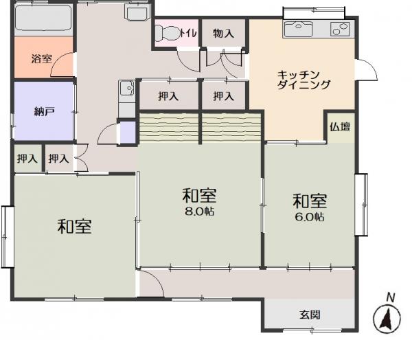 中古戸建 仙台市若林区石垣町 仙台市営地下鉄南北線愛宕橋駅 3,350万円