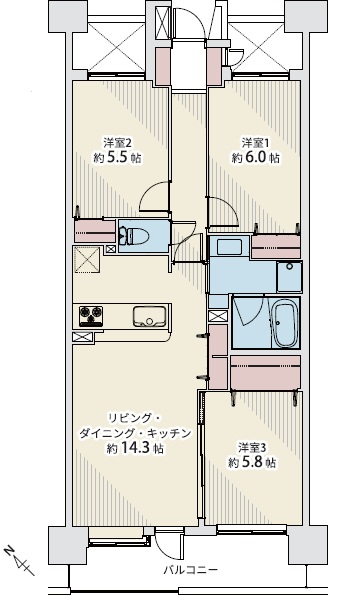 中古マンション 仙台市若林区石名坂 仙台市営地下鉄南北線河原町駅 3,290万円