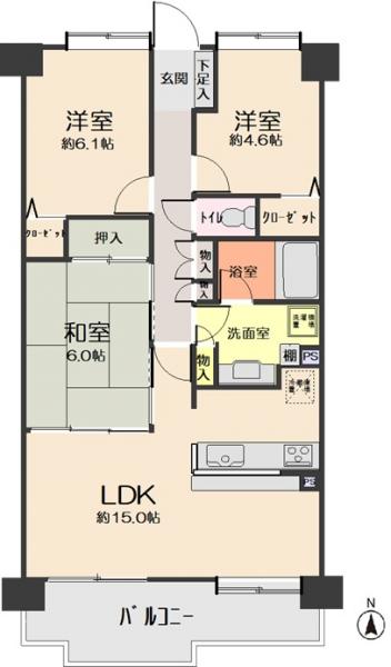 中古マンション 仙台市太白区西中田６丁目 JR東北本線（黒磯〜盛岡）南仙台駅 1,730万円