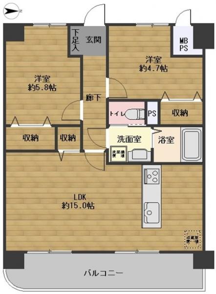 朝日プラザ広瀬川 間取り図 