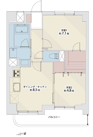 中古マンション 仙台市若林区三百人町 仙台地下鉄東西線薬師堂駅 2,190万円