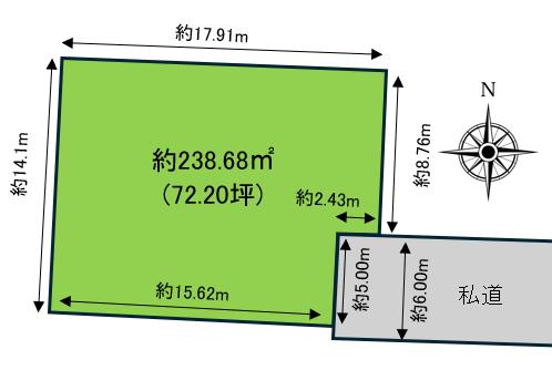 土地 仙台市若林区沖野３丁目 仙台市営地下鉄南北線河原町駅 2,580万円