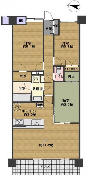 中古マンション 仙台市宮城野区苦竹２丁目 JR仙石線苦竹駅 2,690万円