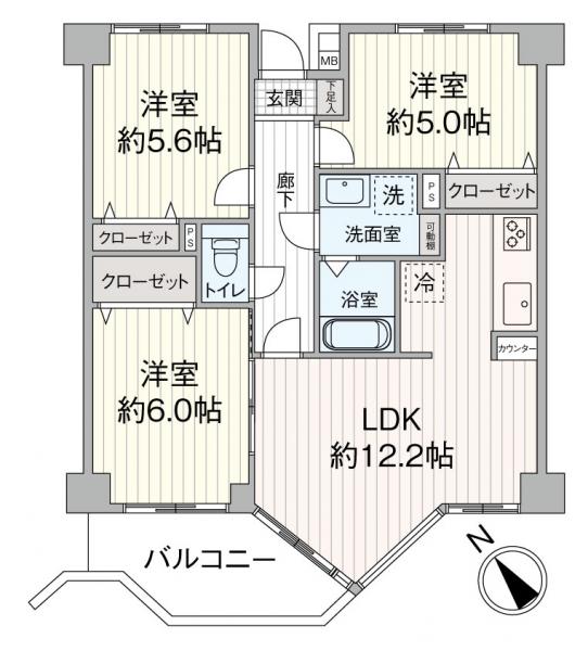 中古マンション 仙台市宮城野区岩切字東河原 JR東北本線（黒磯〜盛岡）岩切駅 1,990万円