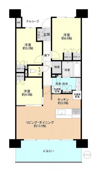 中古マンション 西東京市向台町３丁目５−２７ 西武新宿線田無駅 6,380万円