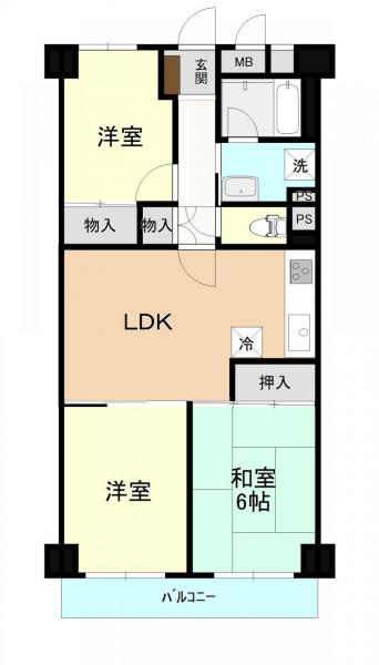 中古マンション 東村山市富士見町３丁目3-2-3 西武新宿線久米川駅 1,680万円