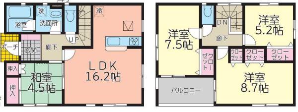 新築戸建 鶴岡市宝田2丁目9-45 JR羽越本線鶴岡駅 2199万円