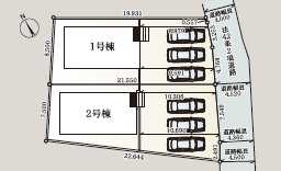 クレイドルガーデン酒田市大宮町第1　1-2号棟 区画図 
