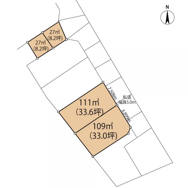 山武郡横芝光町屋形　土地 区画図 