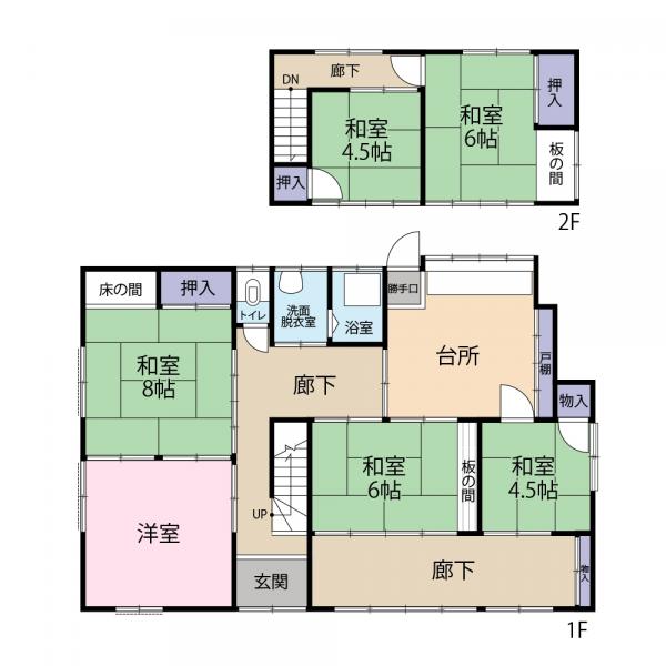 潮来市大山　中古戸建 間取り図 
