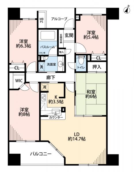 中古マンション 船橋市習志野台5丁目38-20 東葉高速鉄道北習志野駅 2480万円
