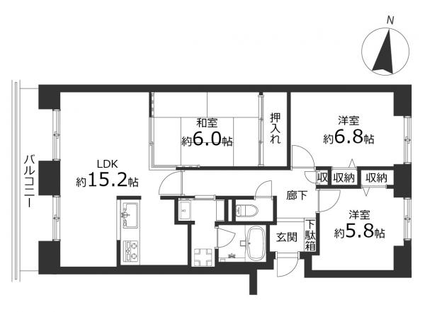 アイシティ大谷地 間取り図 