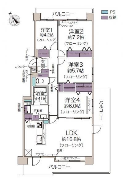 パーク・シティ大谷地Eコート 間取り図 
