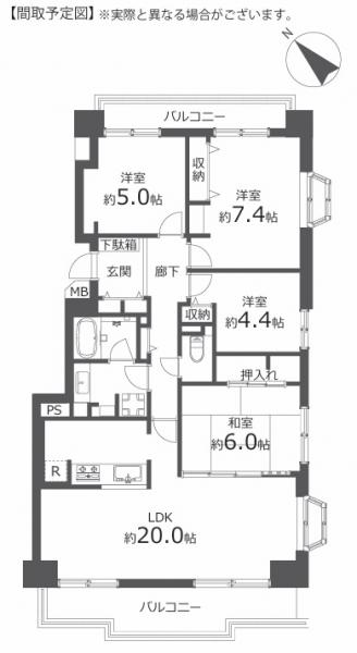 森林公園パークハウス西五番街C棟 間取り図 