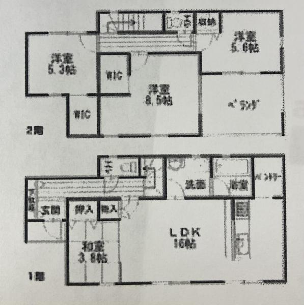 千葉県茂原市高師　築浅中古戸建住宅 間取り図 