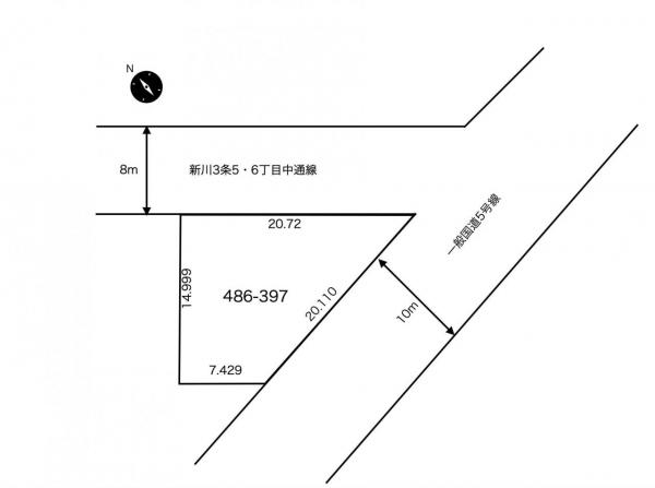 土地 札幌市北区新川四条5丁目 JR札沼線新川駅 1980万円