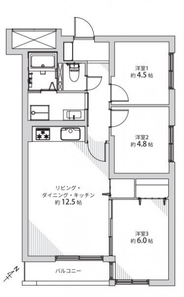 中古マンション 札幌市白石区平和通1丁目北 JR千歳線白石駅 1390万円