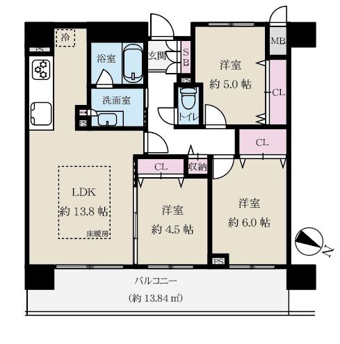 中古マンション 札幌市中央区北二条東９丁目 JR函館本線苗穂駅 3,790万円