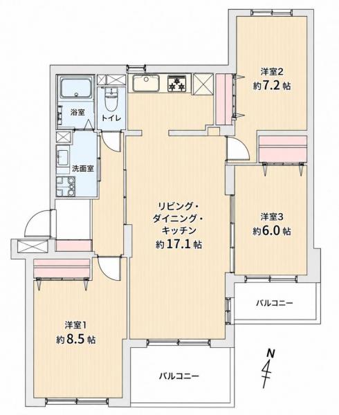 中古マンション 札幌市中央区旭ケ丘４丁目 札幌市軌道線西線１４条駅 2,190万円