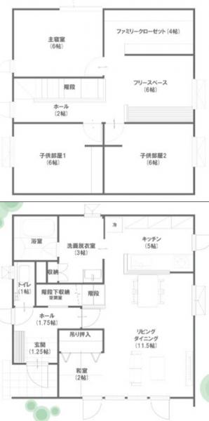 『全館空調で快適な住まい』新川モデル 間取り図 