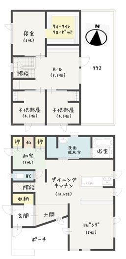 【商談中】『ウッディークラフトの家。』春採4丁目売家 間取り図 