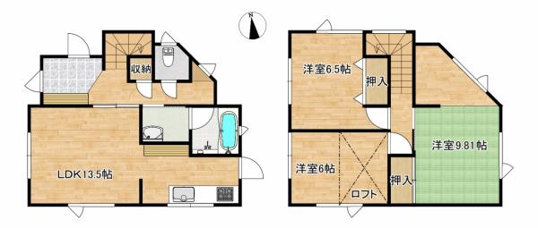 中古戸建 八戸市根城７丁目9-20 JR八戸線長苗代駅 849万円