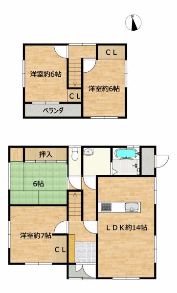 中古戸建 八戸市大字白銀町字雷54-35 JR八戸線鮫駅 1,549万円