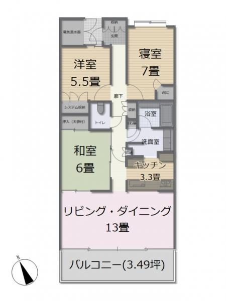 クランズスクエア仁王ガーデンコート 間取り図 