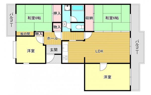 鴨池ニュータウンサンハイツ第3 間取り図 